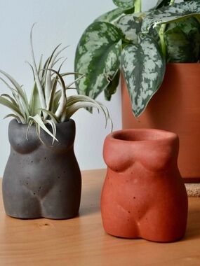 Terracotta Female  Planter - Red Clay Home Art
